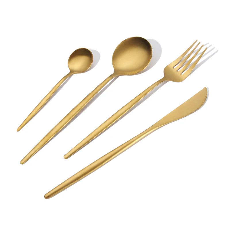 

Cheap Price Economical Cutlery Set Table Fork Set Stainless Steel 24k Gold Flatware Wedding Party Restaurant Household