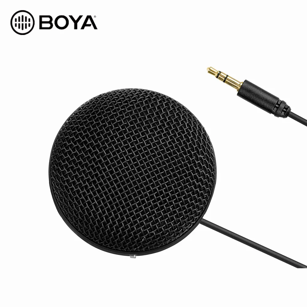 

BOYA BY-MM2 Professional Omnidirectional Stereo Microphone Table Top Conference Mic with Furry Windshield for iPhone smartphone