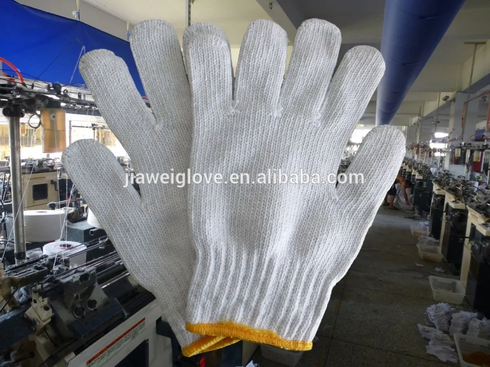 
cheapest cotton gloves made from china with high quality White outdoors cotton working gloves 