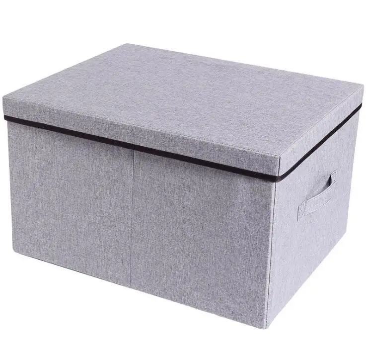 

400838 Foldable Storage Bins Storage Cubes Box with Lids and Handles Linen Fabric Durable Basket Containers Organizer