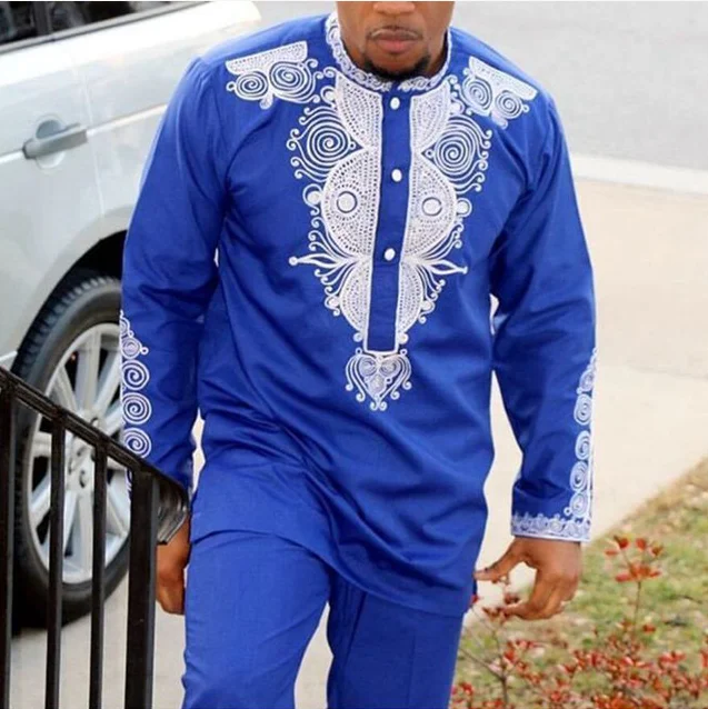 

H & D African clothing long sleeve T-shirt pants suit for man dashiki embroidery clothing