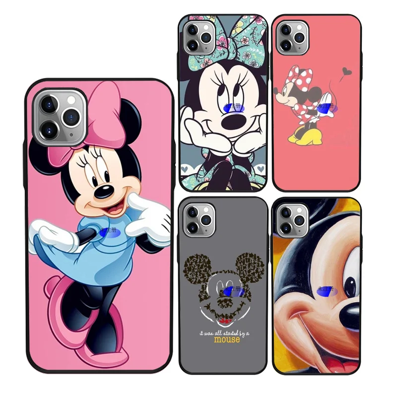 

Cute mickey mouse cat sublimation printer phone case for iPhone 11Pro Max 11 X XS XR XS MAX 8plus 8 7plus 7 6plus 6 5 5E case, Black