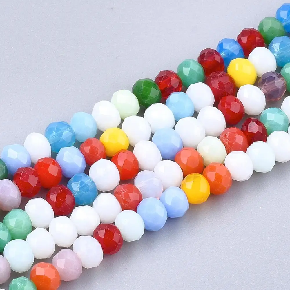 

Pandahall 4mm Faceted Rondelle Mixed Color Glass Beads