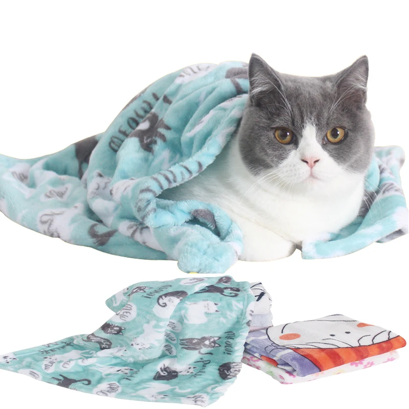 

blanket cat Mat Coral Fleece Keep warm Blanket Small Medium Dogs Cats Sleeping Winter Dog Cat Bed Mats Pet Supplies