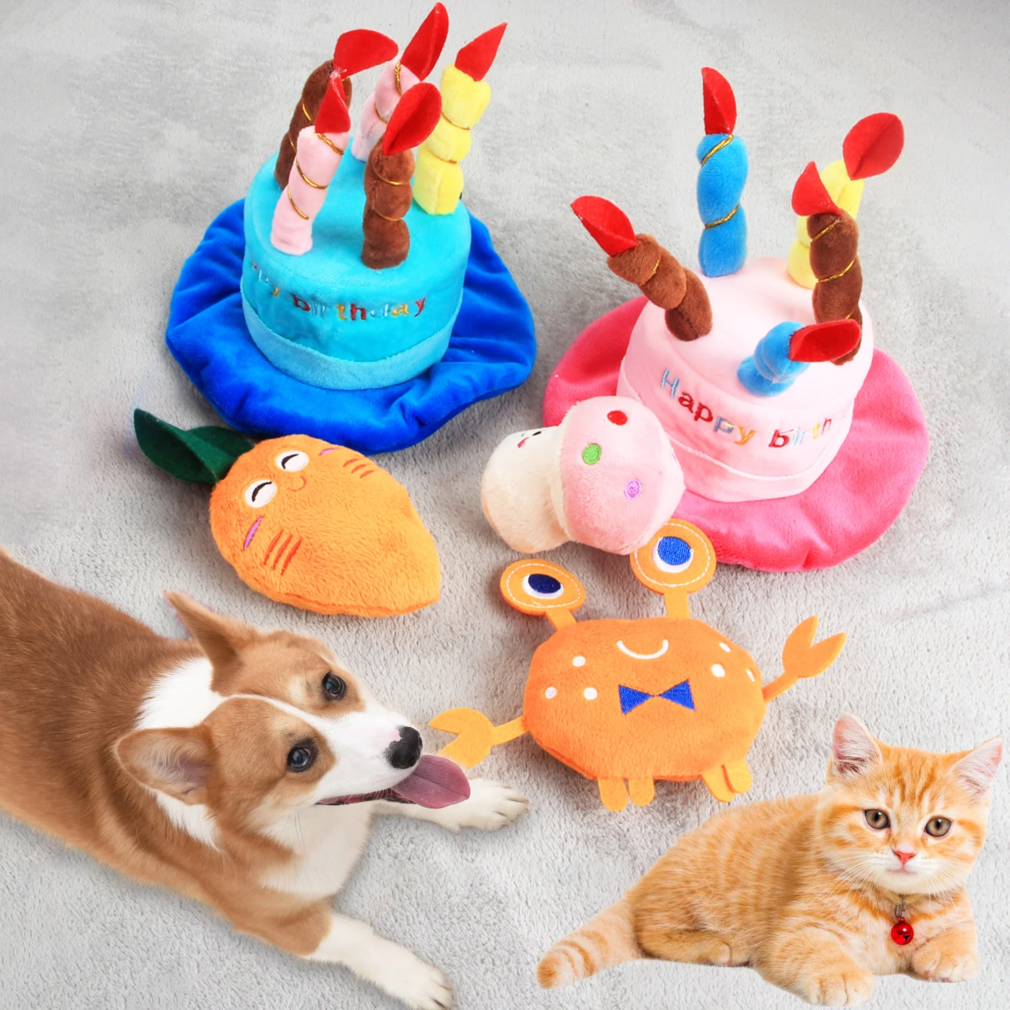 

Pet Toy Durable Interactive Food Shaped Hot Sale Highly Popular Plush Squeaky Dog Toy For puppy, Multi