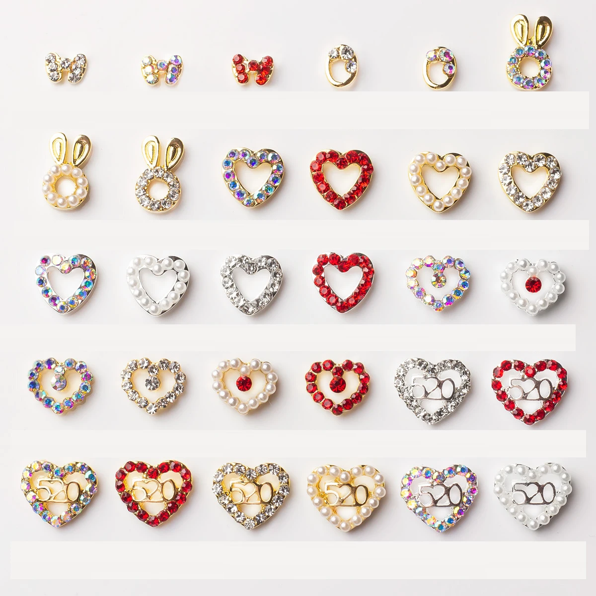 

NAR005 30 styles DIY Nail Art Charms 3D Round Oval Heart rhinestones for Nails Art Decoration DIY creative design