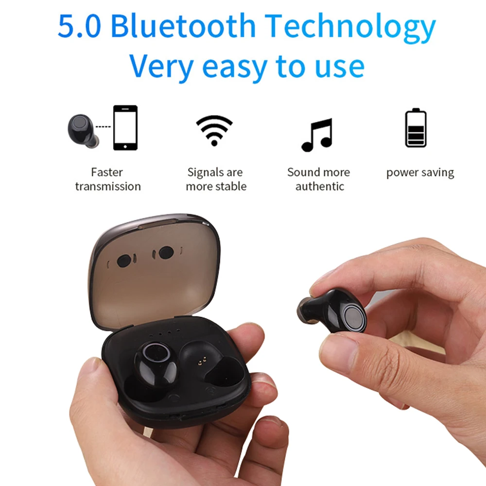 K11 TWS Wireless Earphone Bluetooth 5.0 True Wireless Stereo Earbuds Auto Connect Headset Mini Bass Headphone - ANKUX.COM