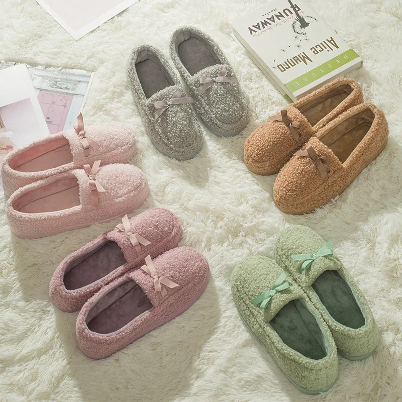 

Fashion Women Faux Fur Slipper Fluffy Indoor House Slide Women Winter Slippers, 5 colors