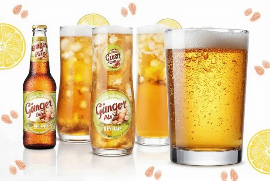 Nutrition label comparison showing calorie differences between regular and diet ginger ale brands