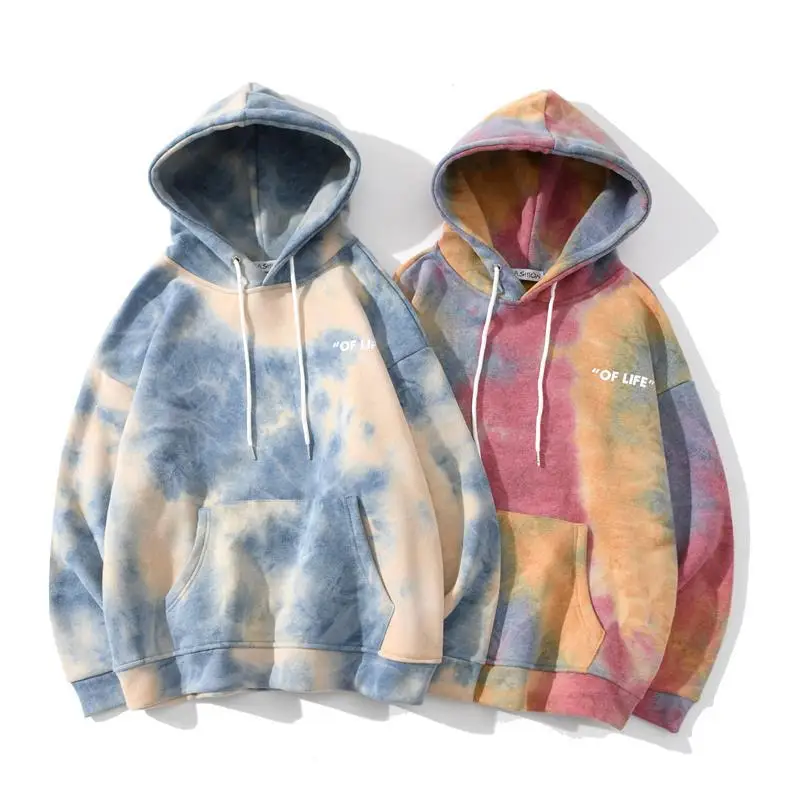 

Custom Hooded Streetwear Sweater Autumn Unisex Mens Loose Couple Hip Hop Tie Dye Dropped Shoulders Camouflage Hoodie, Customized color