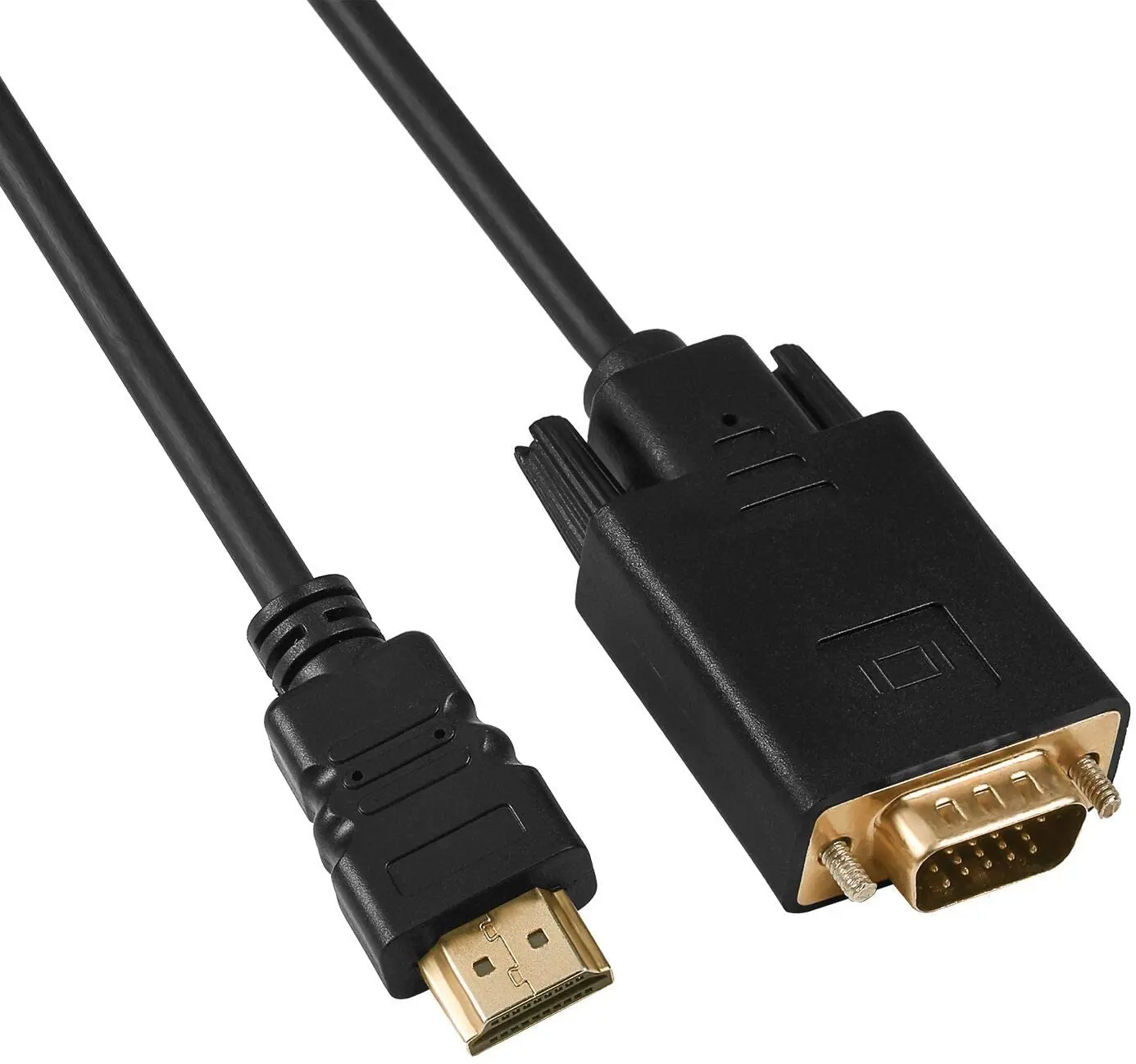 

Black 6feet/1.8m HDMI to VGA Cable Gold-Plated Adapter 1080P HDMI Male to VGA Male Active Video Converter Cord, Black/customized