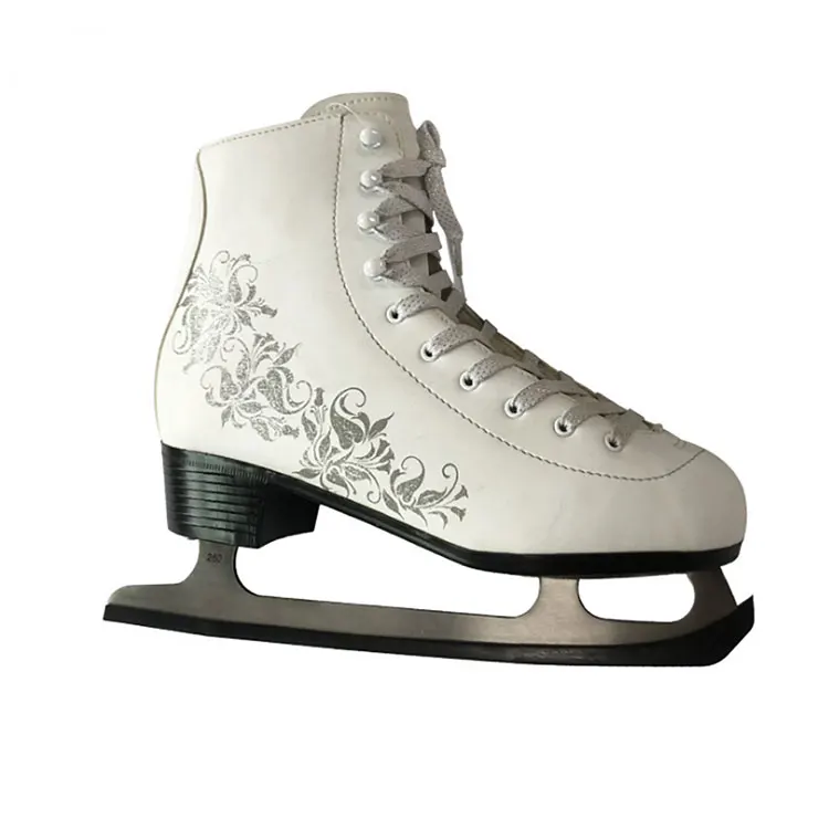 

hot sale durable ice figure skate shoes moving skate for adult, White