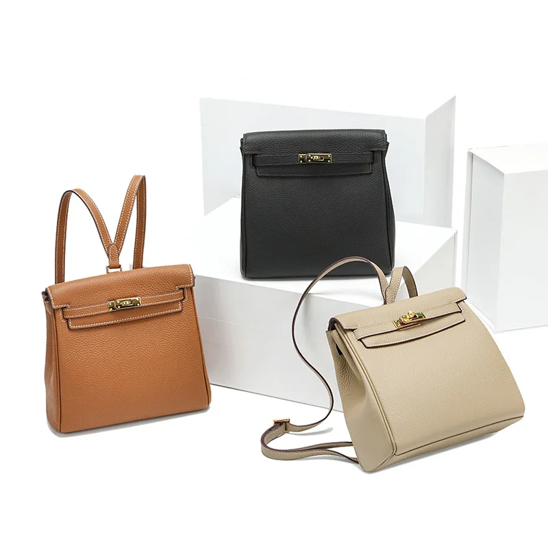 

2021 Summer New Style Suede Leather Ladies Backpack Large Capacity Lock Ladies Backpack Fashion Leather Handbags