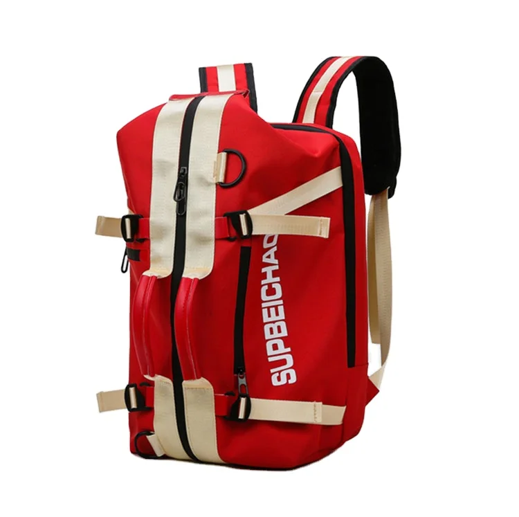 

Customized Logo Large Capacity Outdoor Travel Backpack Portable Red Gym Sports Bag