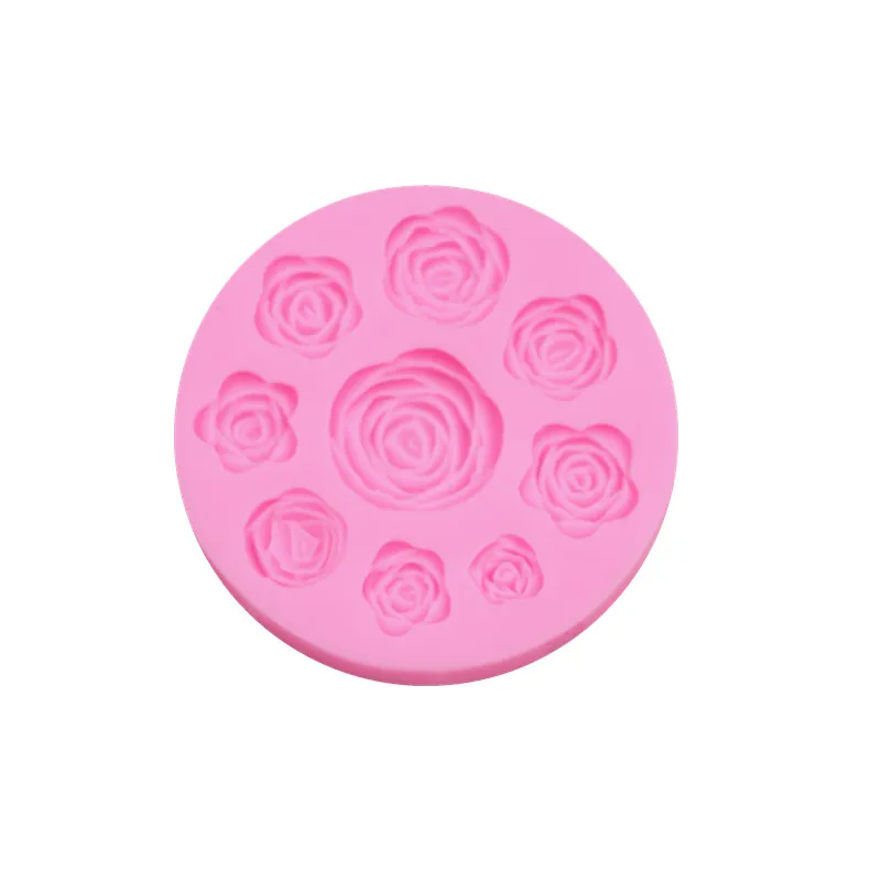 

Wholesale price includes silicone round cake mold silicone rose flower mold, Pink