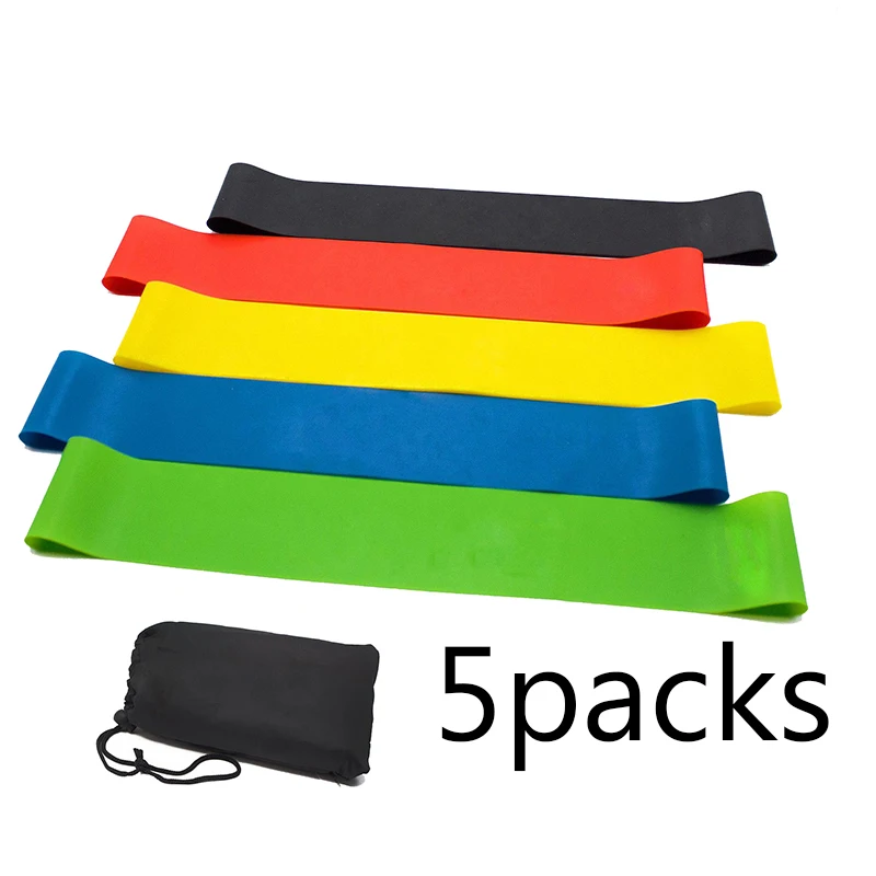 

Custom Home Gym Fitness Equipment High Quality 5 piece Flexible Sports Latex Exercise Stretch Loop resistance Band