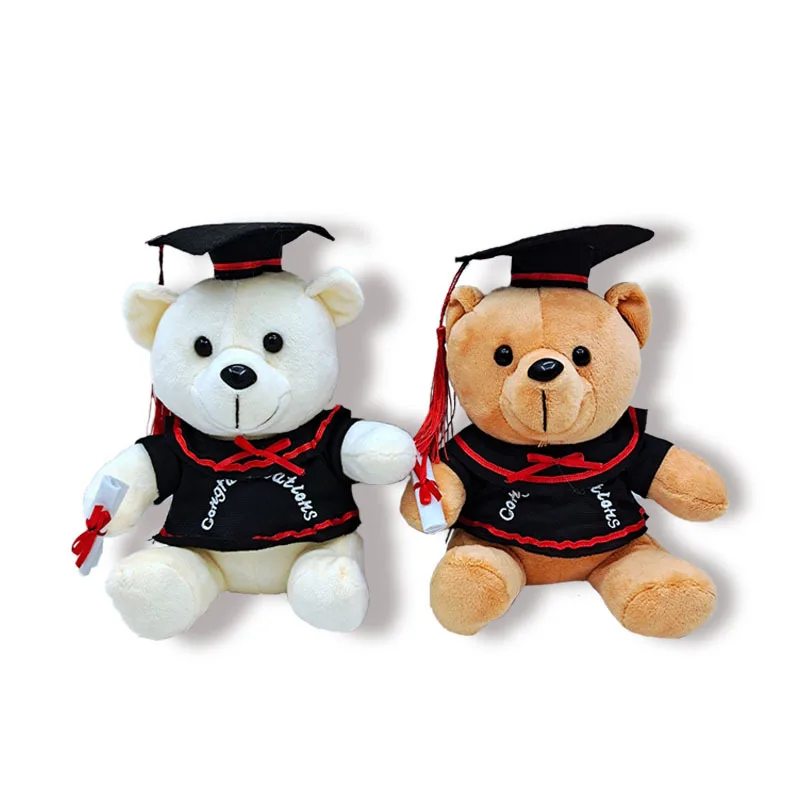 

Wholesale Plush Cute Uniform Doctoral Cap mortarboard Teddy Bear for School graduation