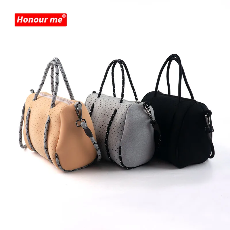 

2022 hot sale new style solid color women gym neoprene handbag women gym beach sports bag