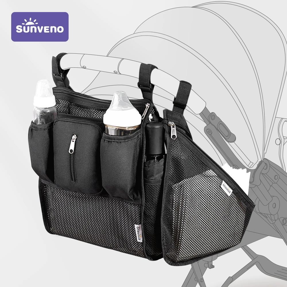 

Sunveno Stroller Bag Organizers Hanging Bag Multifunctional Mesh Pocket Convenient Applicable to All Types