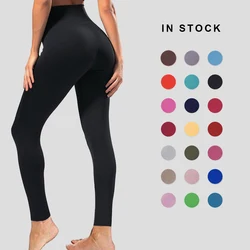Spandex yoga scrunch butt soft double brushed black high waisted leggings fitness for women print leggings