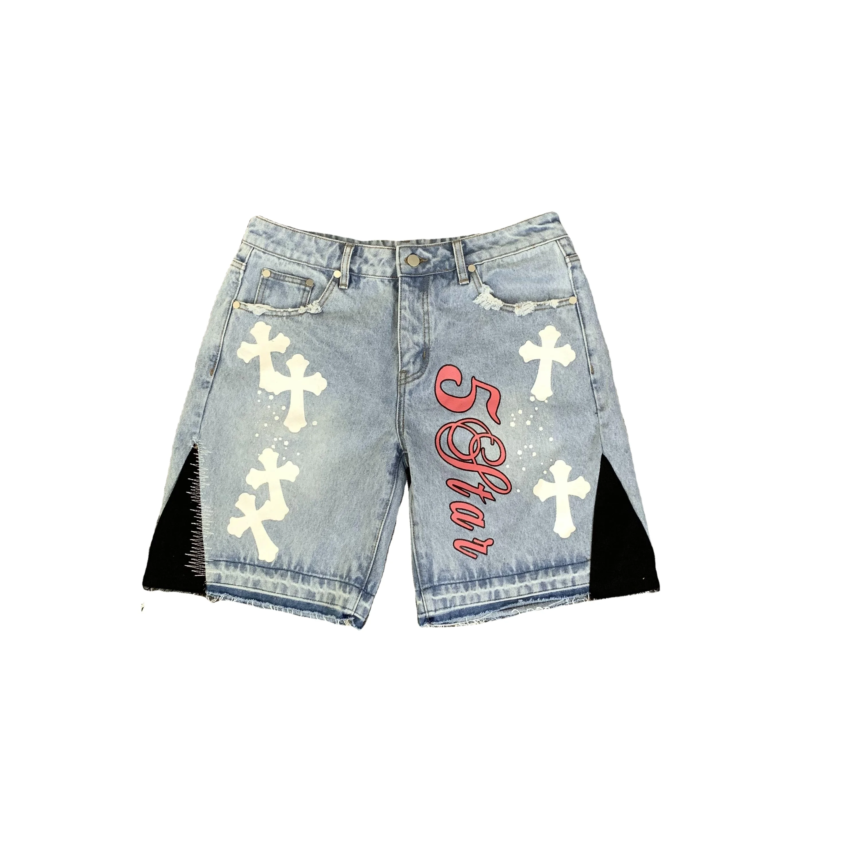 DENIMGUYS Custom Men's Jorts Cut Edge Distressed Streetwear Jeans Shorts for Men