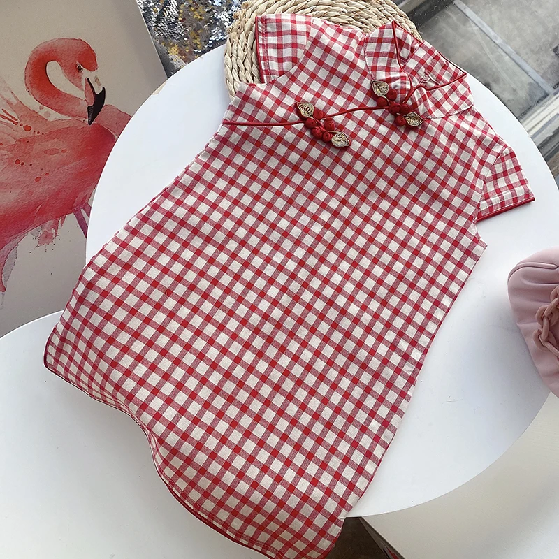

2021 Children's skirt girls dress Chinese style new cotton princess dress fashion girls skirt cheongsam