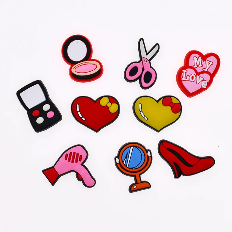 

Summer Hot Sale Designer Charm Lovely Cosmetics Custom Ladies Shoes Buckle Pink Crock Charms, As picture