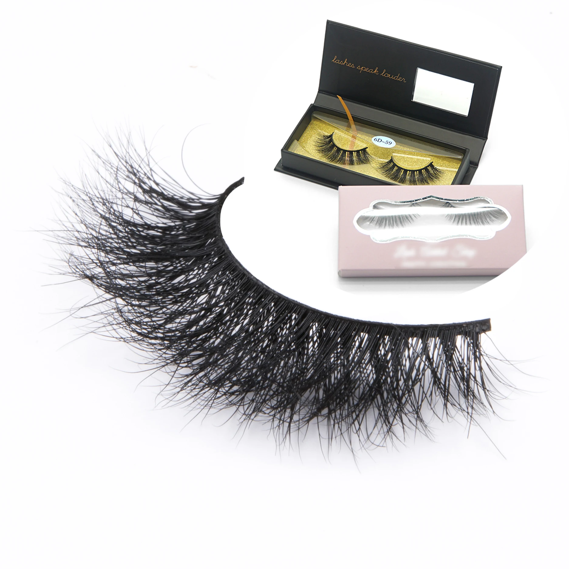 

BME2024 private Label False Eyelashes With Own Logo Strip Lash Box mink 3d eyelashes, Natural black