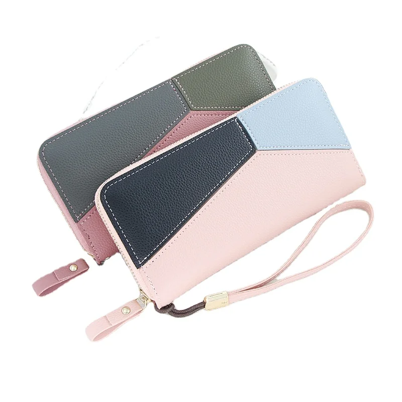 

New European and American brand wallet women's long style simple multi-functional buckle soft leather women wallet