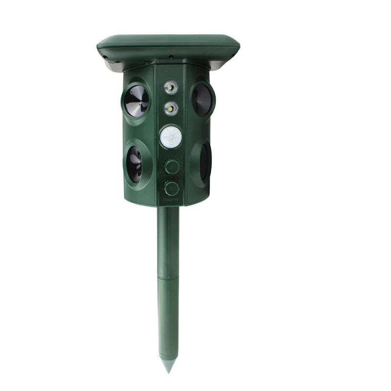 

Repellent Waterproof Outdoor Ultrasonic Wilding Animal Bird Rodent Repeller Solar Pest Repellent, Army green