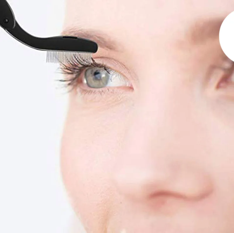 

Stainless Steel Teeth Makeup Brush Folding Eyelash Eyebrow Comb, Black