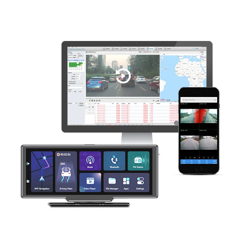 

10.26" 4 camera Android 8.1remote control Auto 360 Car DVR 4G WiFi ADAS Dashboard Dash Cam GPS Navigation Camera Video Recorder