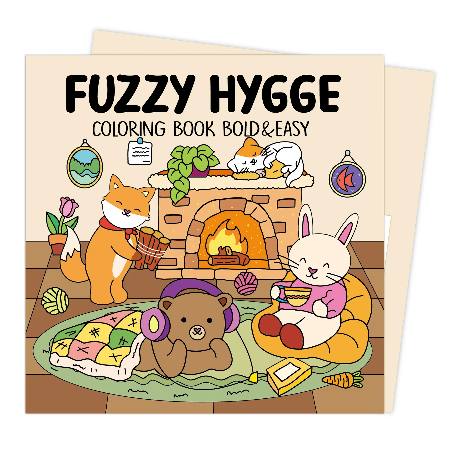 Custom Wholesale Cute and Cozy Coloring Book for Adults & Teens Printing 40-Page Bold & Easy Drawing Books for Children Kids