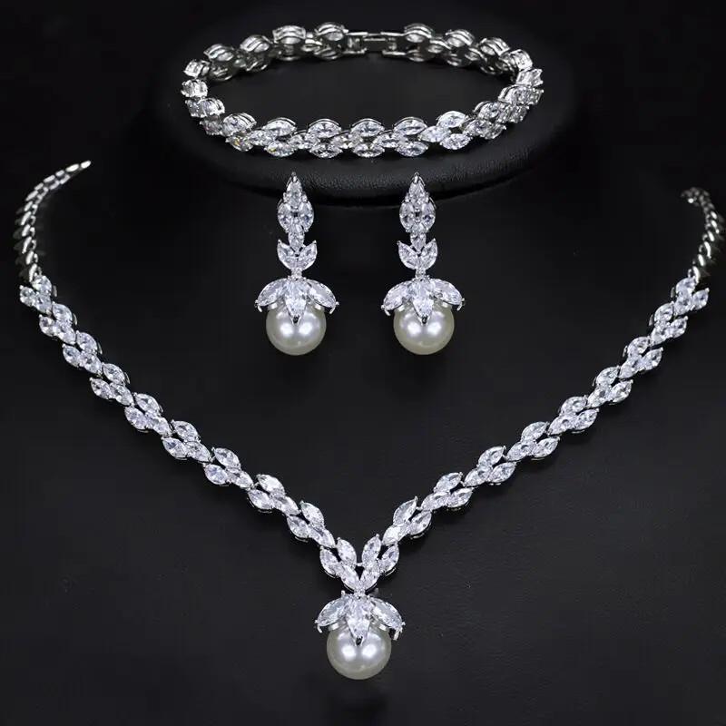 

High quality AAA cubic zirconia jewellery for woman bridal bracelet earrings jewelry sets necklace