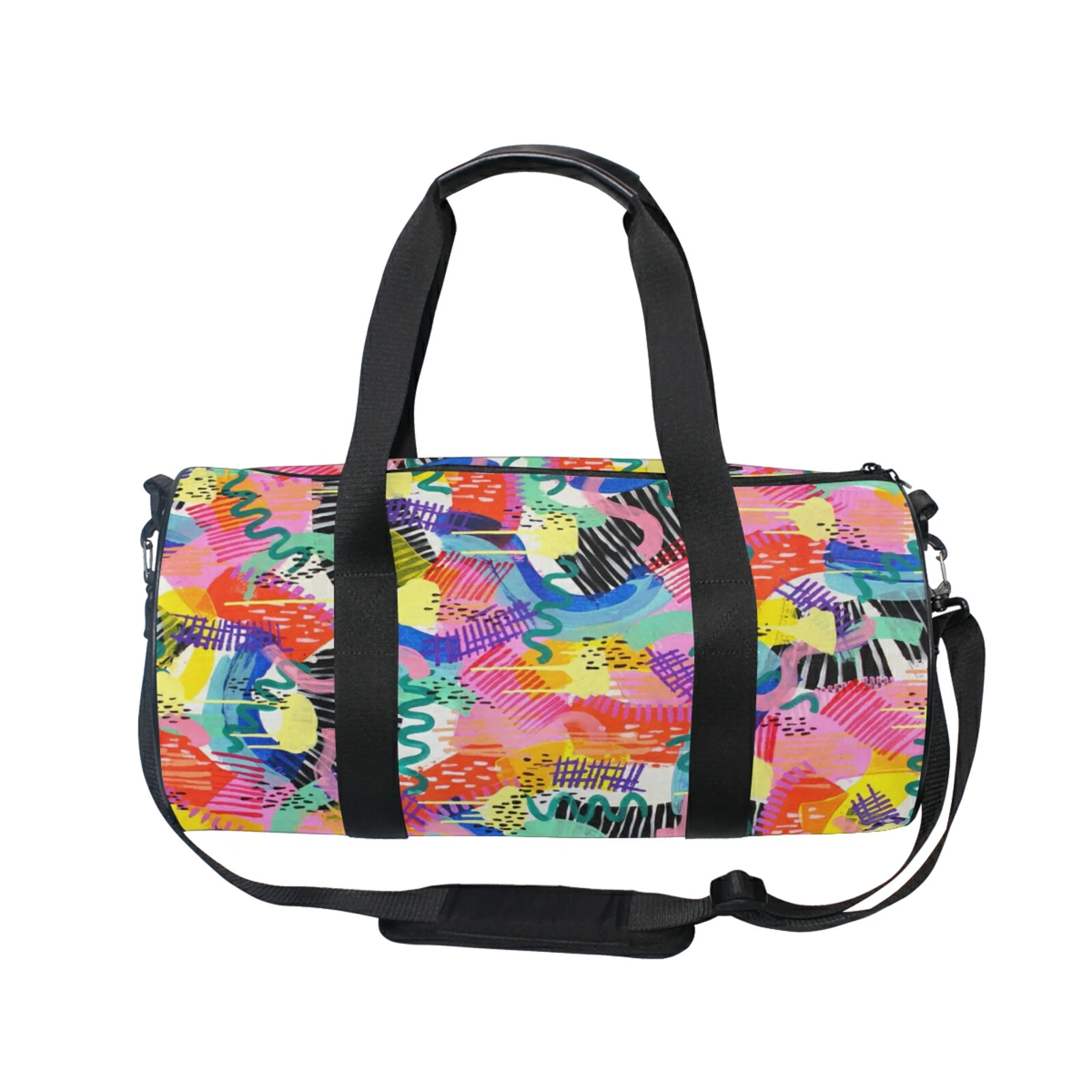 

Colored Graffiti Waterproof Nylon Travel Duffle Bag Custom Gym Bags For Women