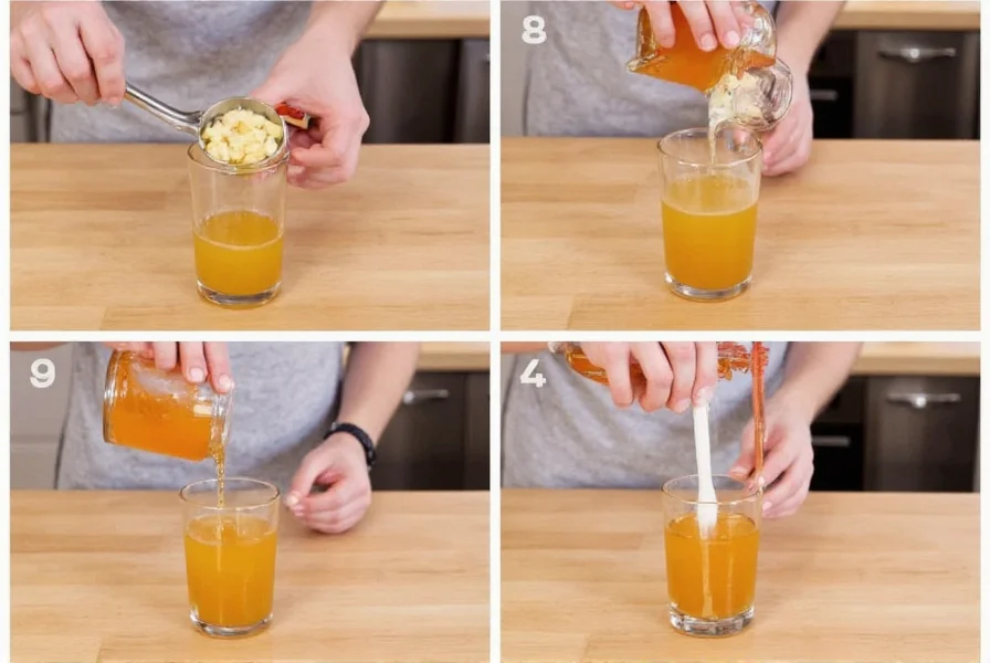 Step-by-step preparation of ginger brew cocktail with muddling fresh ginger and mixing ingredients