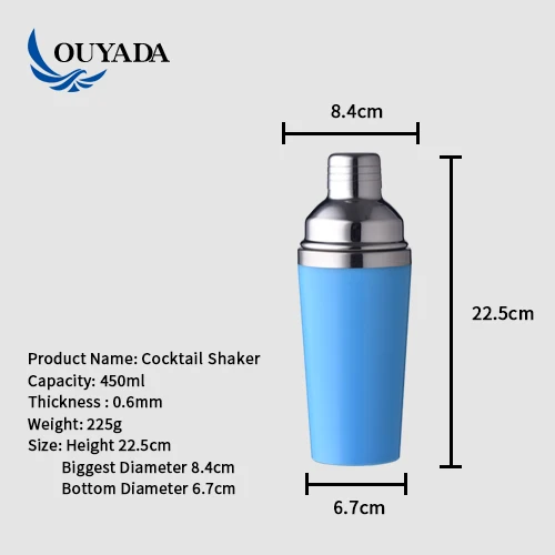 
Factory Direct custom 200ml 400ml double wall shaker mini plastic cocktail shakers 