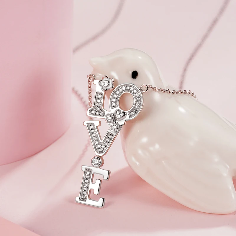 

Romantic Couple Love Necklace Personalized Name Necklace Silver Jewelry Necklace