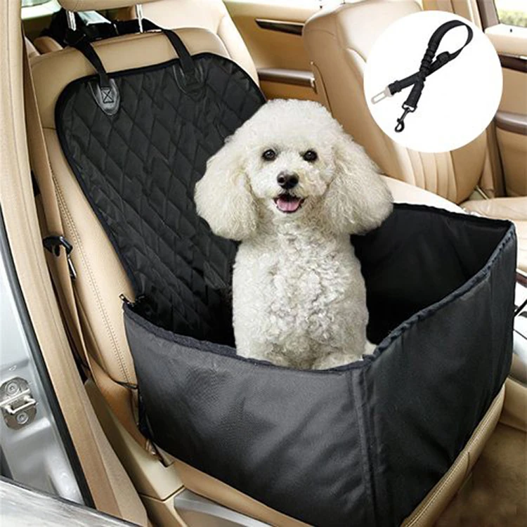 

Foldable Oxford Booster Dog Pet Seat for Pet Car Travel Bag, Black,grey