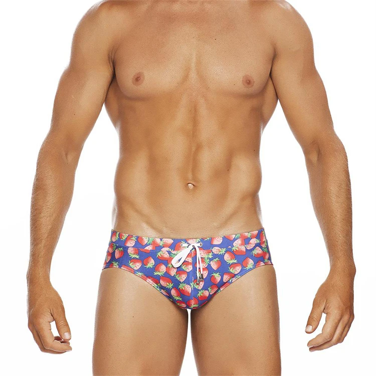 

Men's sexy cute strawberry triangle briefs summer beach leisure swimming pool swimming trunks