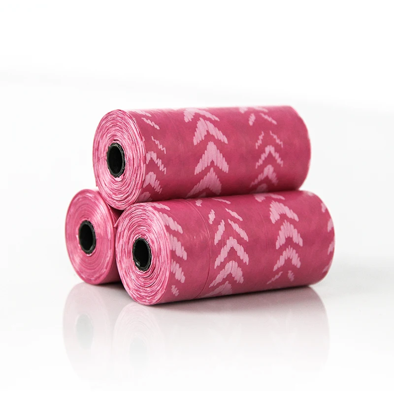 

Pet Product Disposable Eco Friendly Poop Bags Printed Dog Poop Bags, Blue/red /black/pink