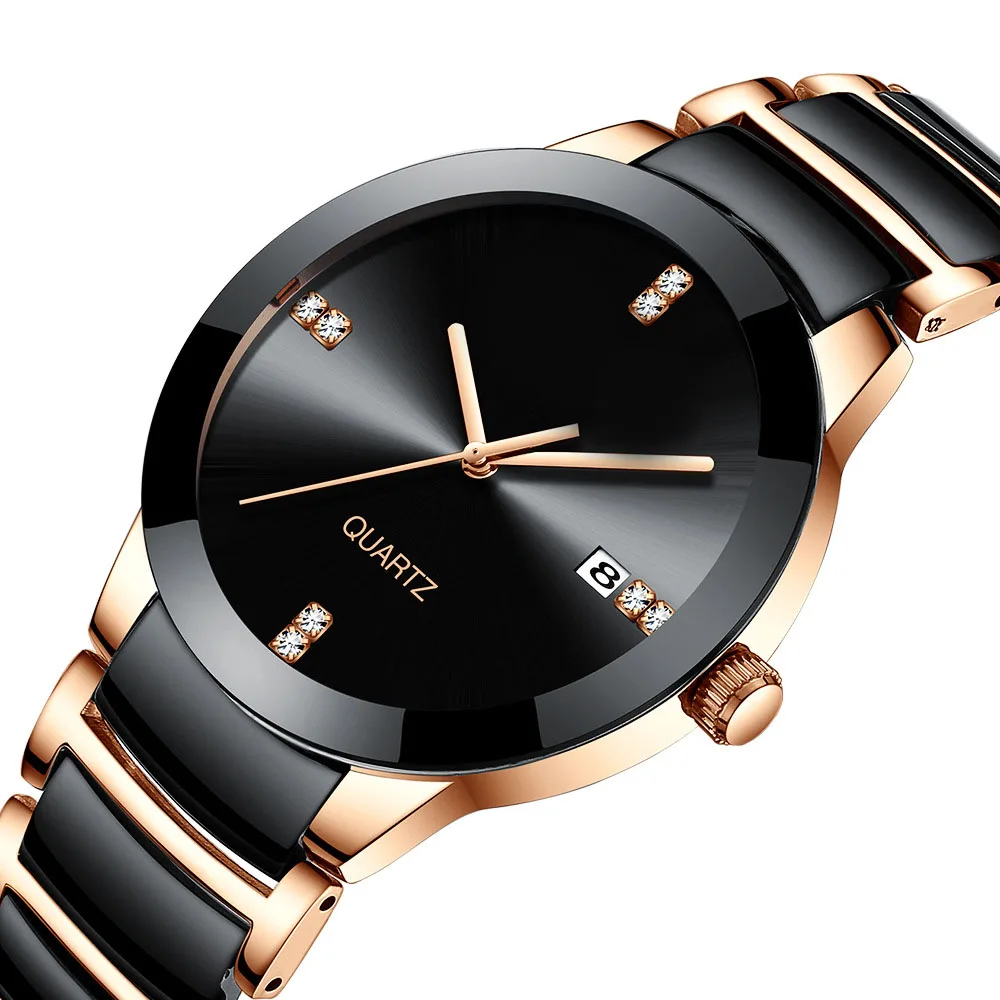 

Swiss Mens Women Watches Luxury Branded Men Quartz Watch Women Ceramic Simple Custom your LOGO Wristwatch Relojes