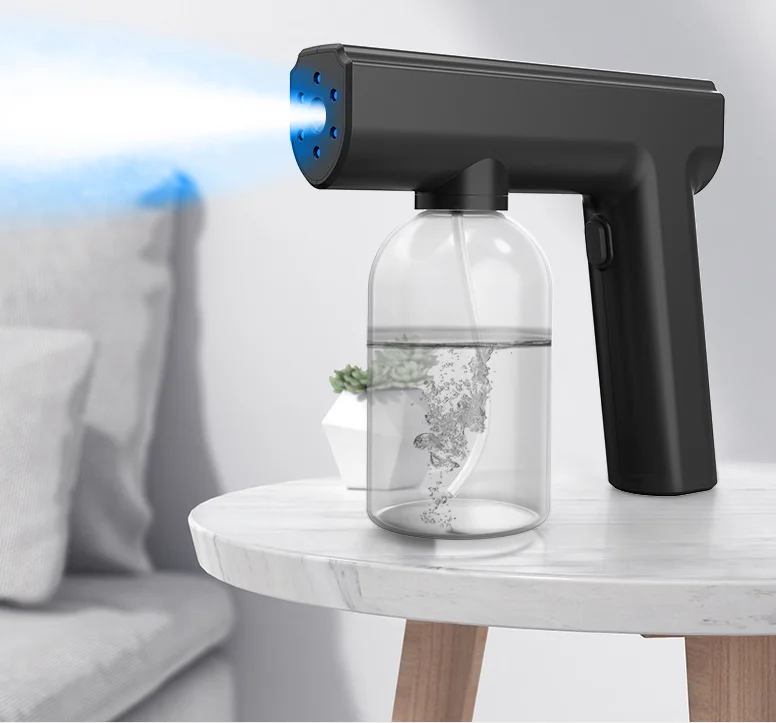 

Wholesale Popular Model Wireless Electric Automatic Spray Gun With 6 Blue Light Hand-held Nano Spray Gun Disinfection