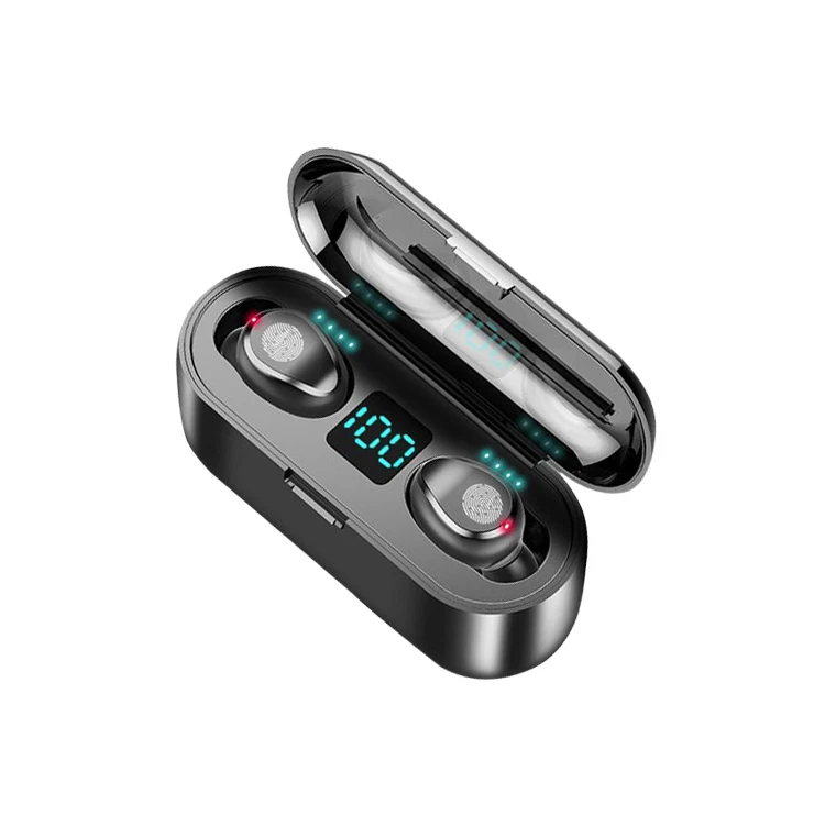 

Hot Sale Mini Headphones F9 tws 5.0 Cheap Wireless Headset Waterproof Touch Control Earphone Auricular, Black white
