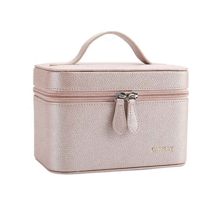 

Pink Professional Cosmetic Case Organizer Beauty Makeup Bag Case Rose Gold Cosmetic Bag, Black, pink