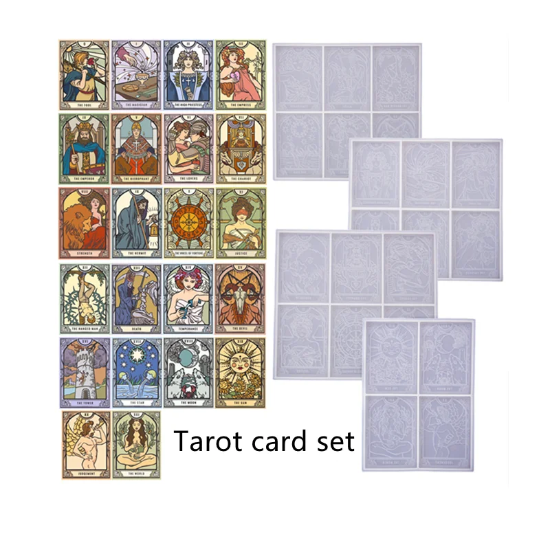 

L8873 DIY Custom Clear Colorful Resin Mold Box Game Card Kit Tarot Silicone Mold Bulk Resin Mold