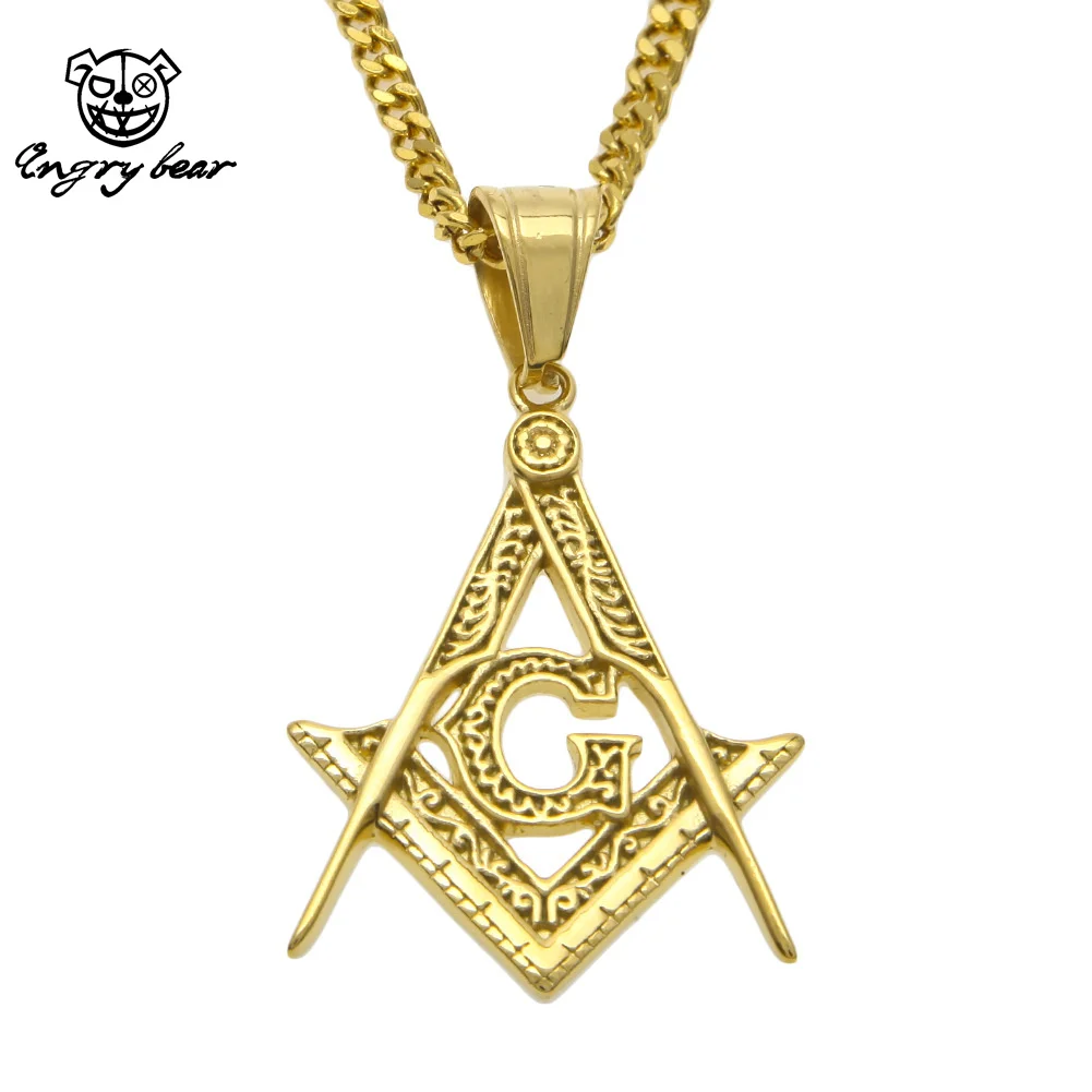 

Hot Sale New Hollow Believer Necklace Freemason Pendant Stainless Steel Hip Hop Jewelry