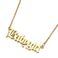 

Retro English Letter Stainless Steel Necklace Pendant Choker Fashion Boby Girl Babygirl Necklace