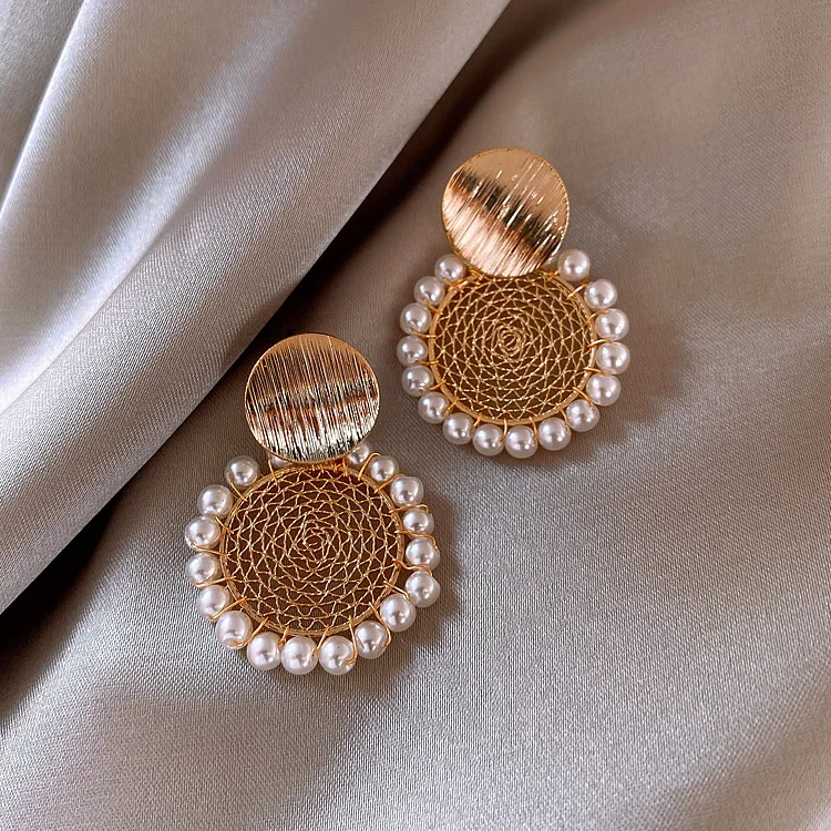 

fashion jewelry trendy metal drop dream catcher earrings