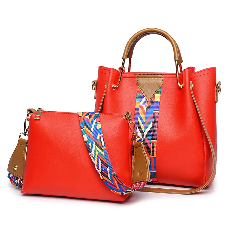 

Two piece women's bag 2021 new fashion women's Korean version versatile splicing diagonal span one shoulder handbag wholesale, Customizable
